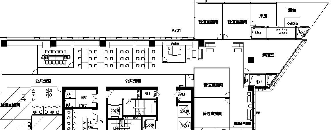 琉三路金石路地铁三百米 1010平直播房 8个大直播间30工位 带露台 5.8米层高 汇融创客广场办公室出租